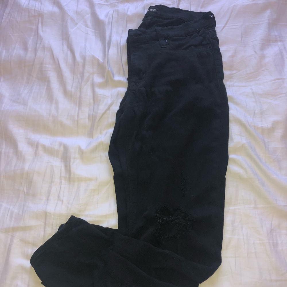 Hudson black ripped knee jeans